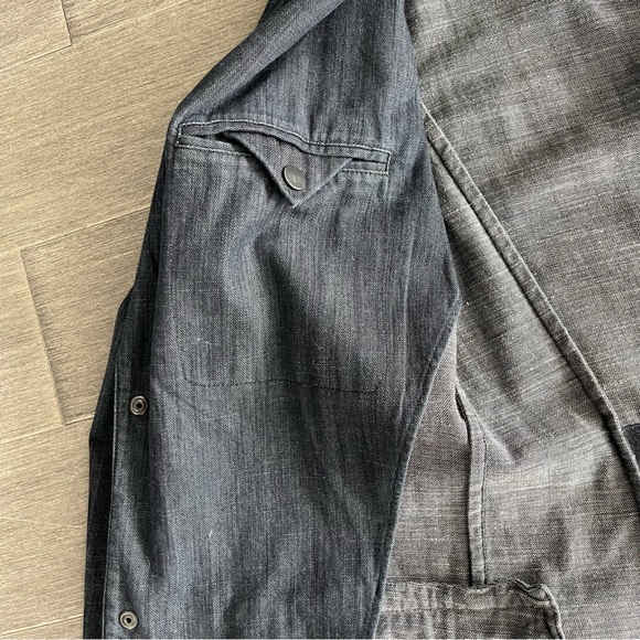 John Varvatos Blue Denim Chambray Blazer Jacket Sport Coat Made in Italy Size 50 - Picture 10 of 16